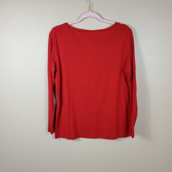 4/$25 Talbots Red Long Sleeve Crewneck Tee Size X - Picture 5 of 7